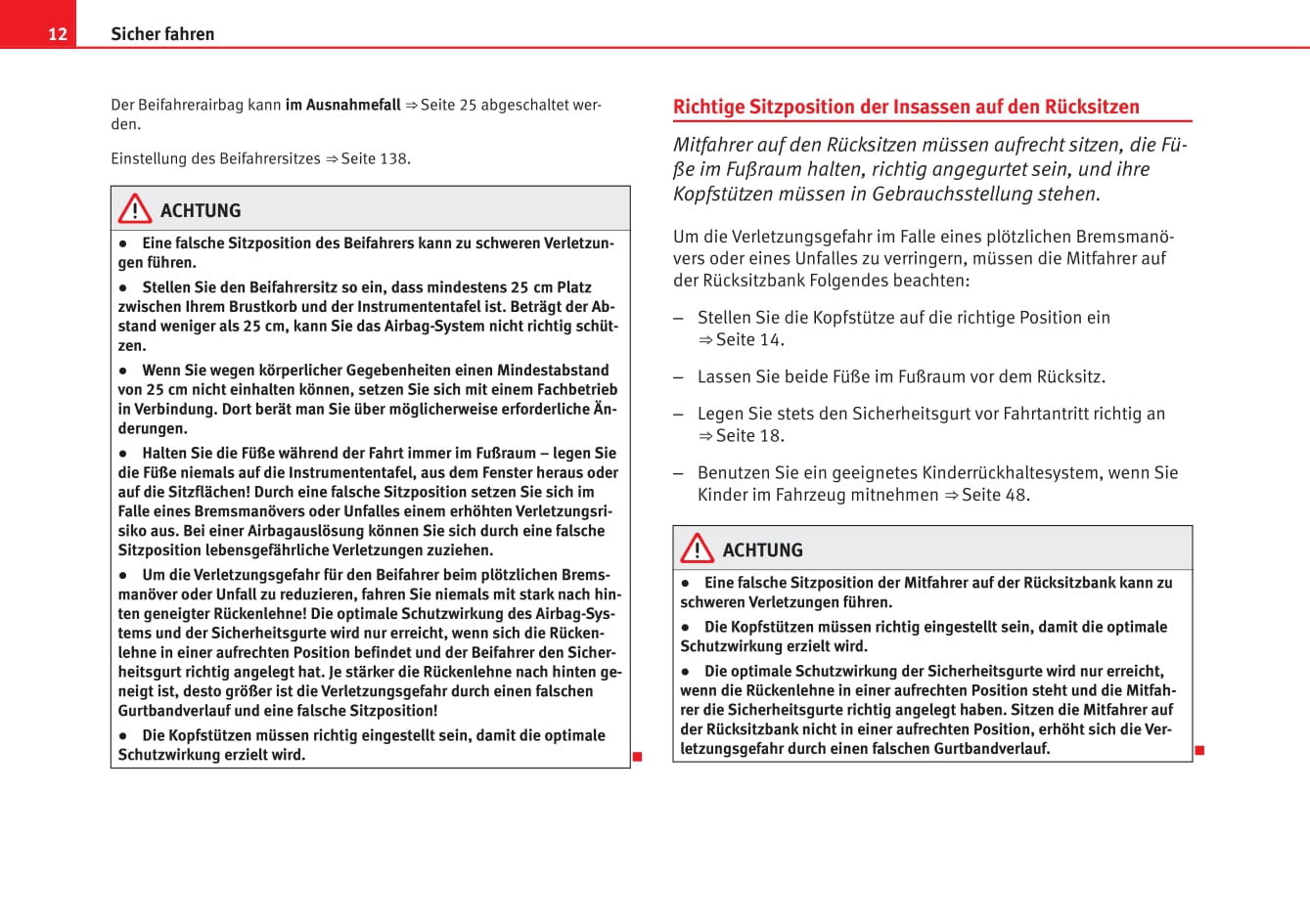 2012-2013 Seat Exeo Owner's Manual | German