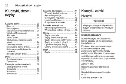 2019 Opel Movano Owner's Manual | Polish