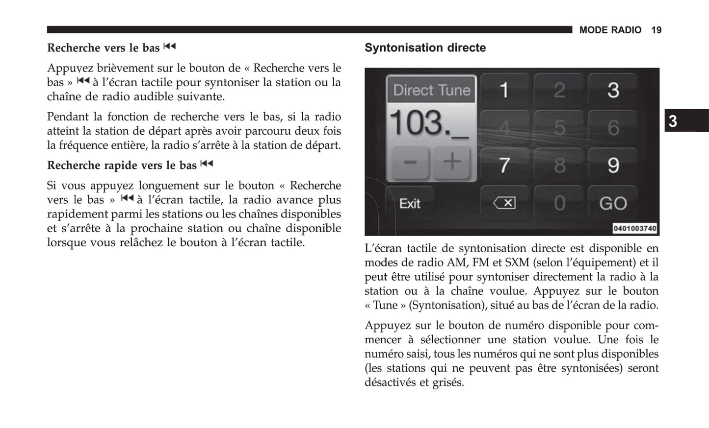 Jeep System Uconnect 3 Guide d'utilisation 2018