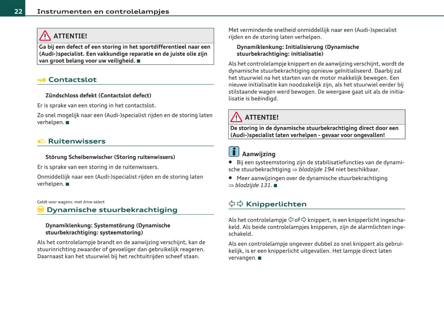 2007-2011 Audi A4 Avant Owner's Manual | Dutch