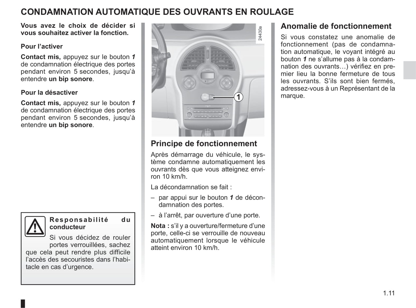 2008-2012 Renault Modus Manuel du propriétaire | Français