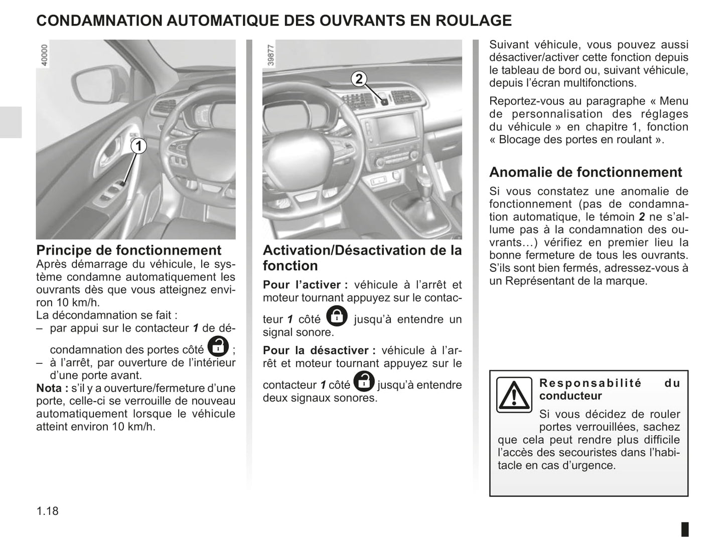2018 Renault Kadjar Owner's Manual | French