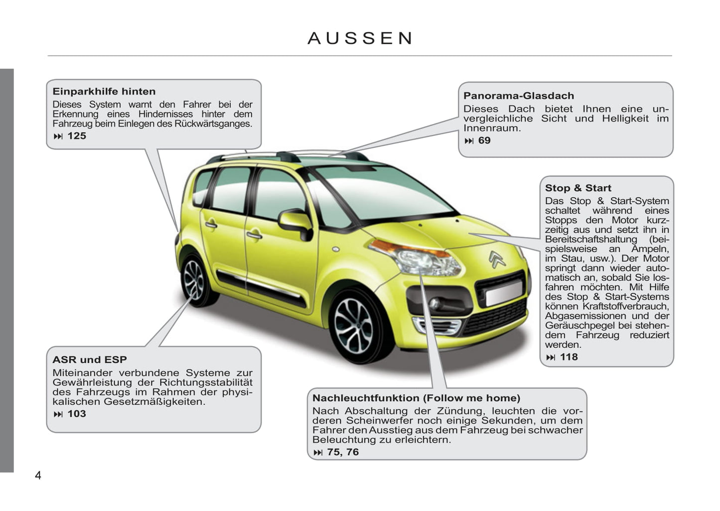 2008-2012 Citroën C3 Picasso Manuel du propriétaire | Allemand
