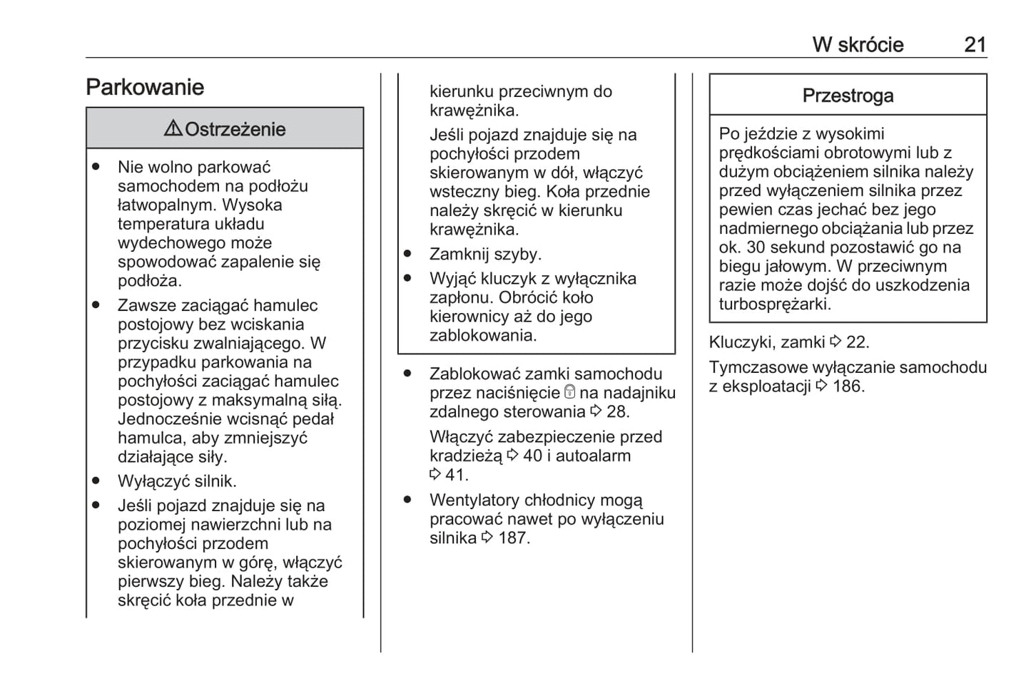 2019 Opel Vivaro Owner's Manual | Polish