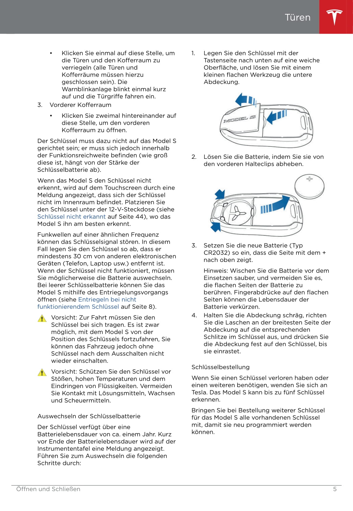 2016-2019 Tesla Model S Owner's Manual | German