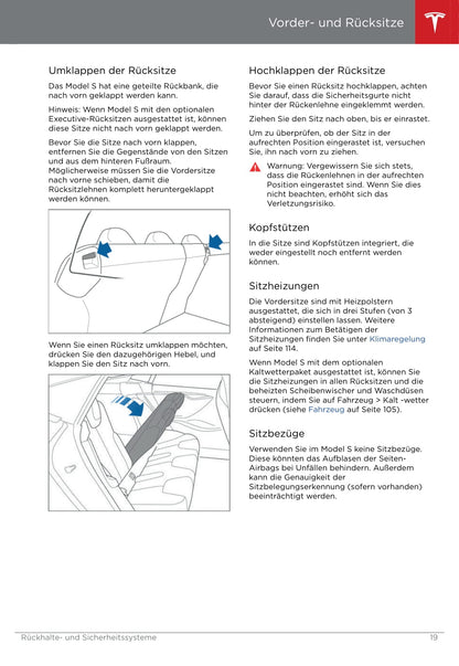 2016-2019 Tesla Model S Owner's Manual | German