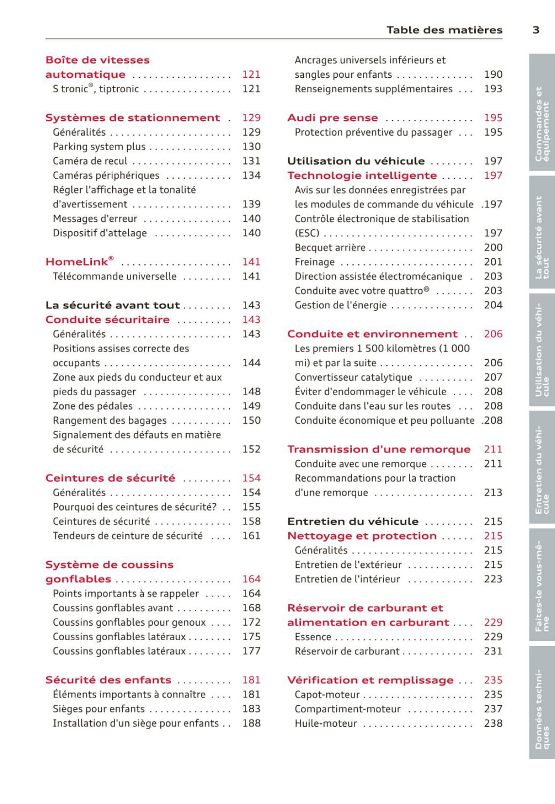 2010-2014 Audi A7/S7 Manuel du propriétaire | Français