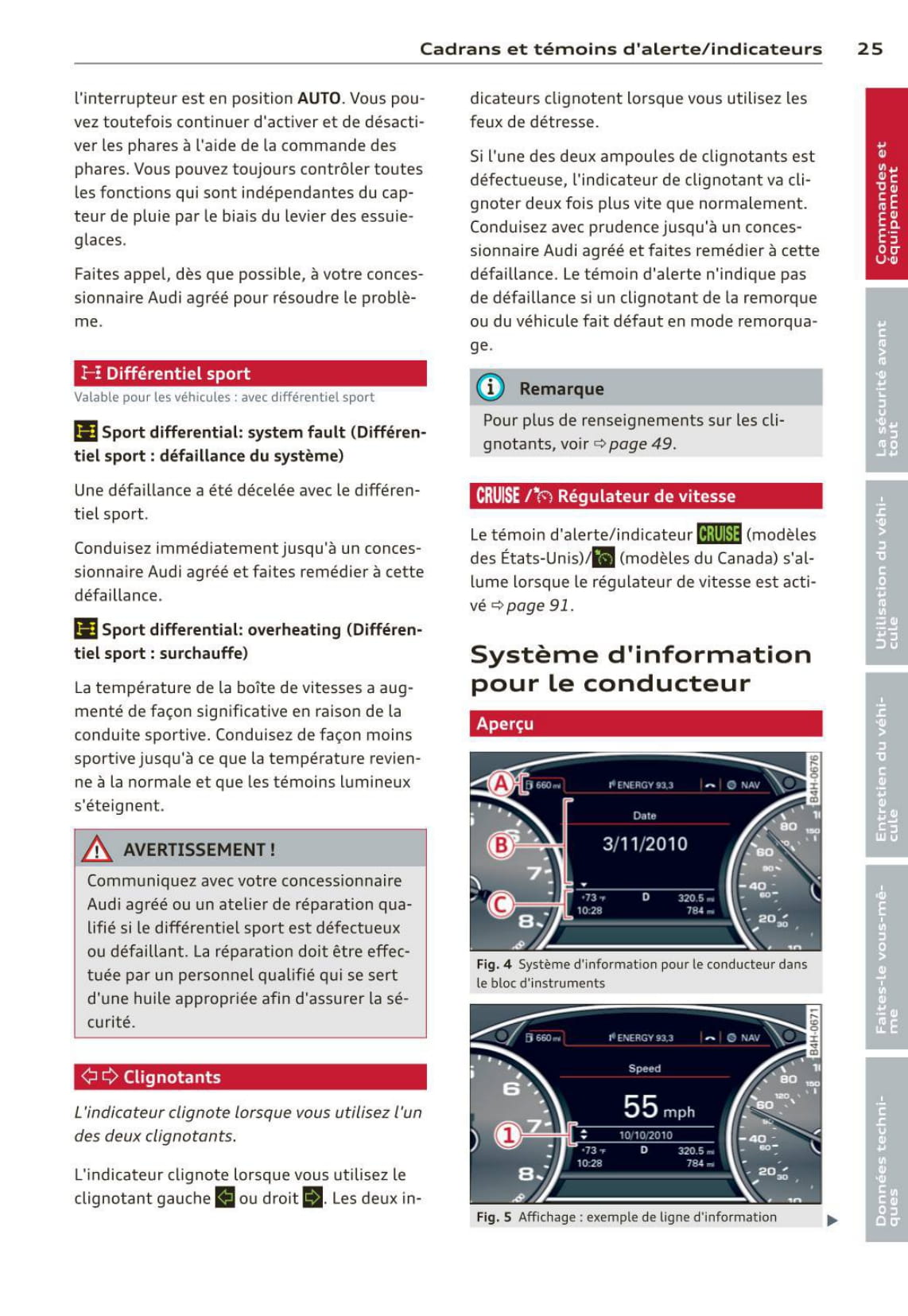 2010-2014 Audi A7/S7 Manuel du propriétaire | Français