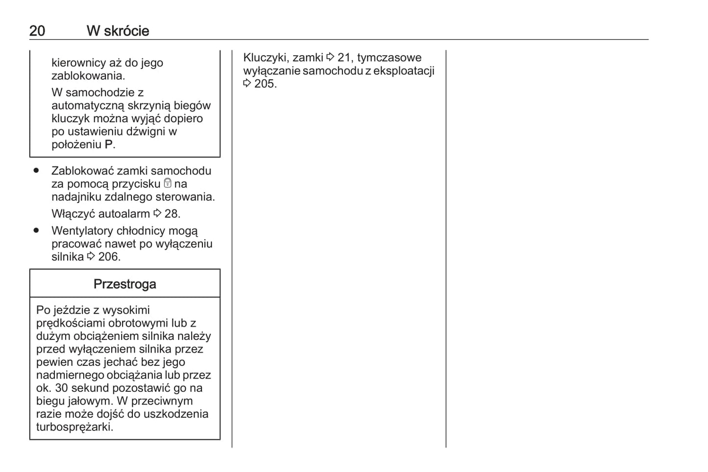 2018-2019 Opel Cascada Owner's Manual | Polish