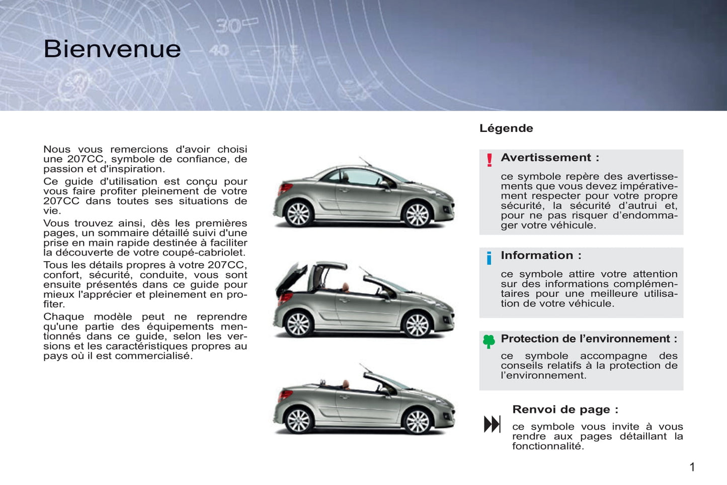 2014-2015 Peugeot 207 CC Manuel du propriétaire | Français