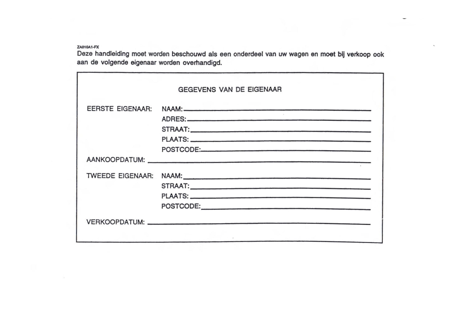 2000-2004 Hyundai Trajet Manuel du propriétaire | Néerlandais