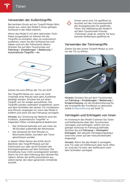 2013-2016 Tesla Model S Owner's Manual | German