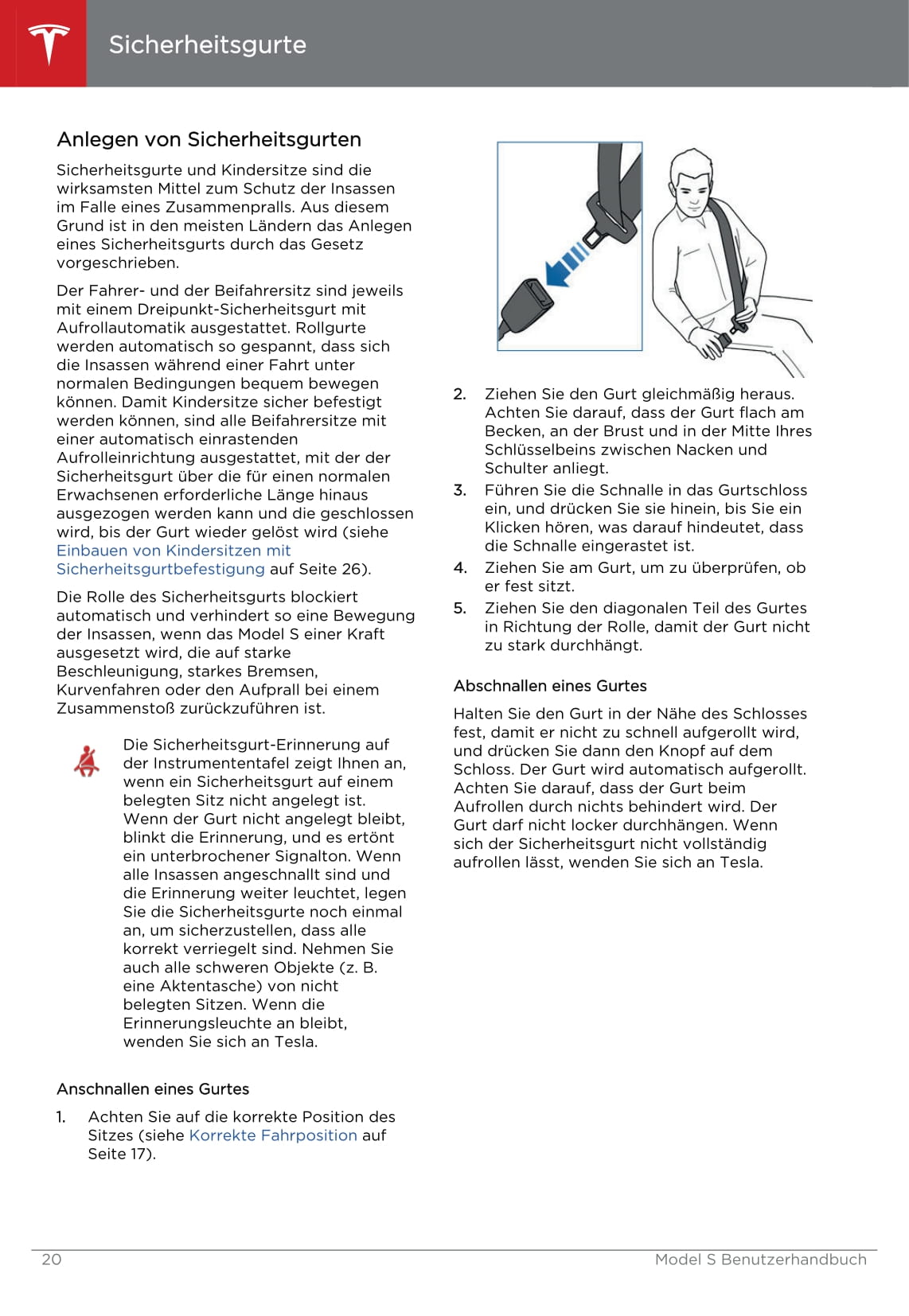 2013-2016 Tesla Model S Owner's Manual | German