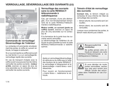 2011-2012 Renault Fluence Owner's Manual | French