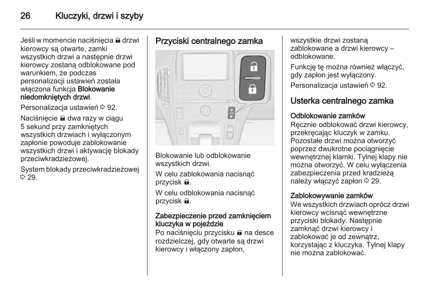 2012-2013 Opel Ampera Owner's Manual | Polish