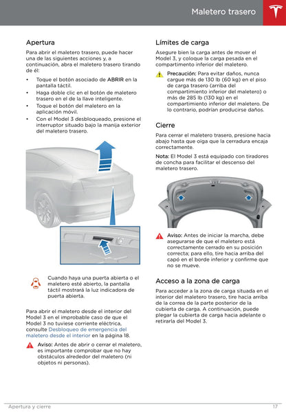 2019 Tesla Model 3 Gebruikershandleiding | Spaans