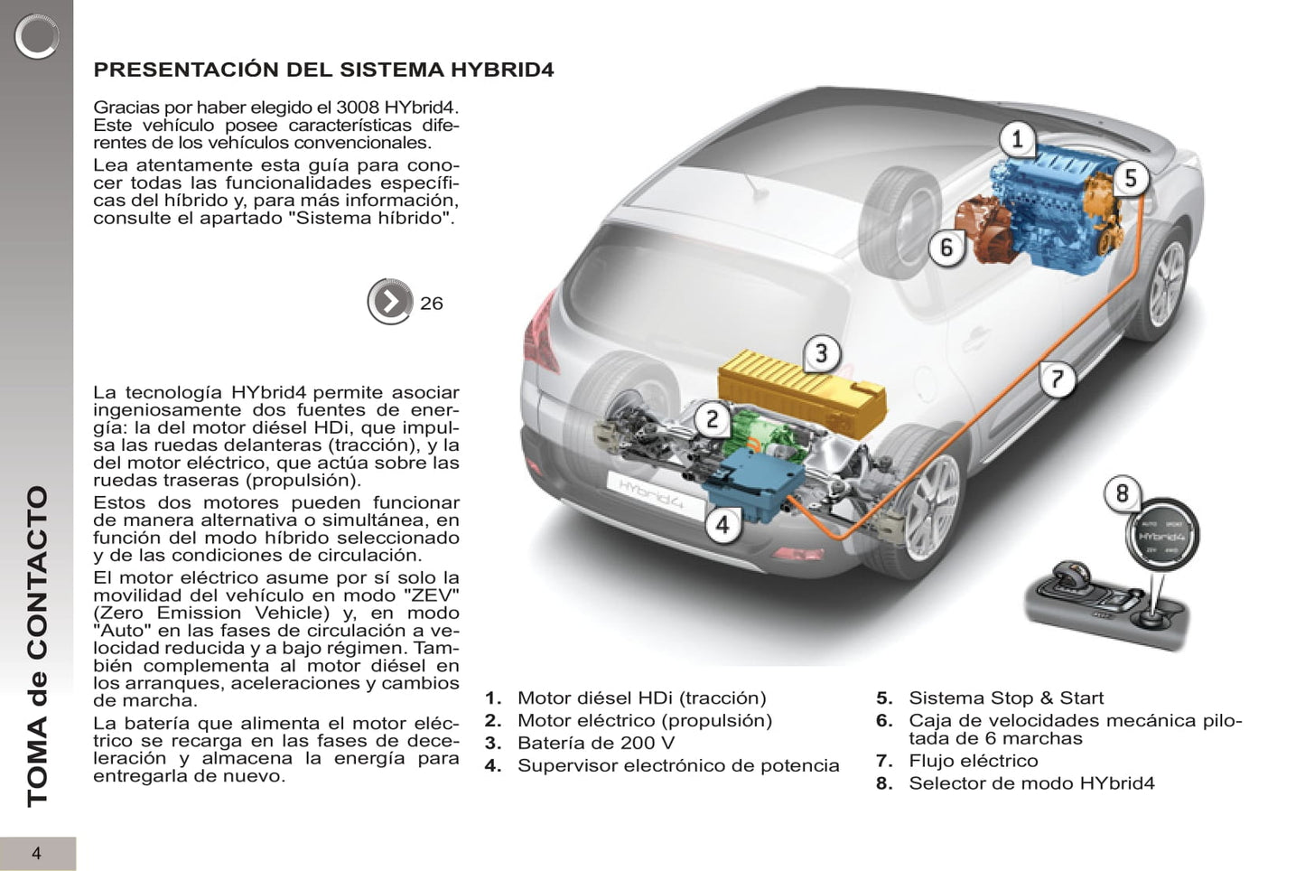 2012-2013 Peugeot 3008 HYbrid4 Manuel du propriétaire | Espagnol