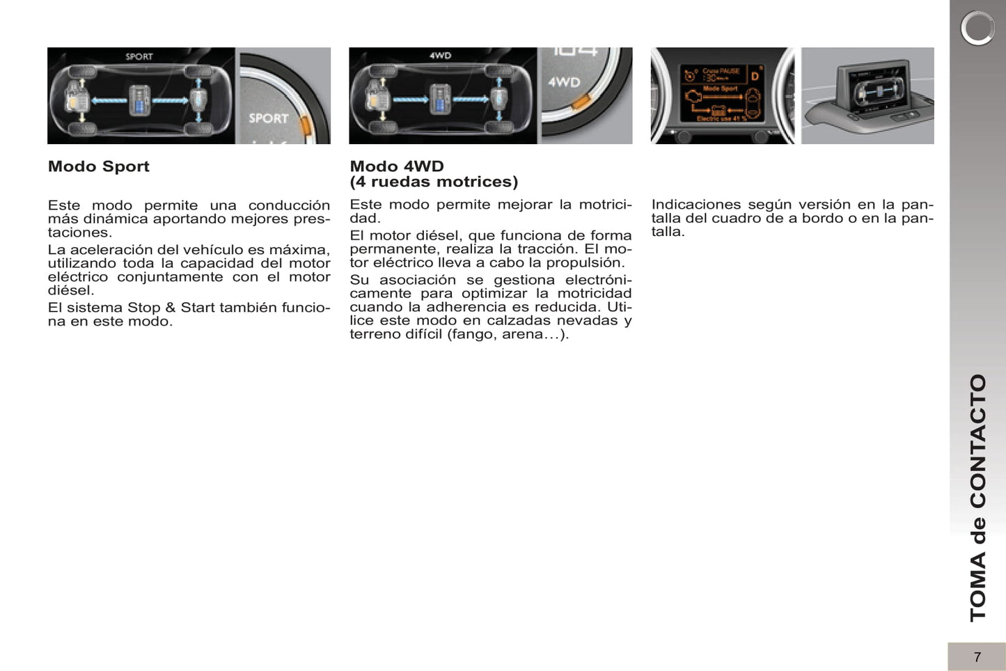 2012-2013 Peugeot 3008 HYbrid4 Manuel du propriétaire | Espagnol