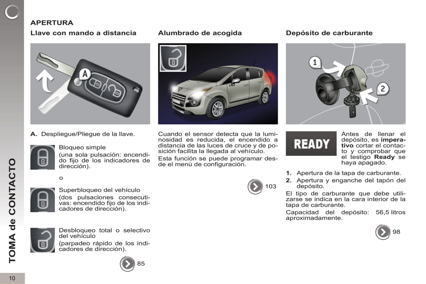 2012-2013 Peugeot 3008 HYbrid4 Manuel du propriétaire | Espagnol