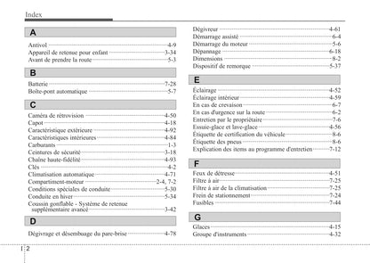 2012 Kia Rondo Owner's Manual | French