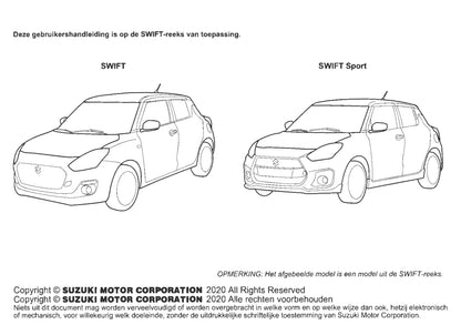 2020-2021 Suzuki Swift Gebruikershandleiding | Nederlands