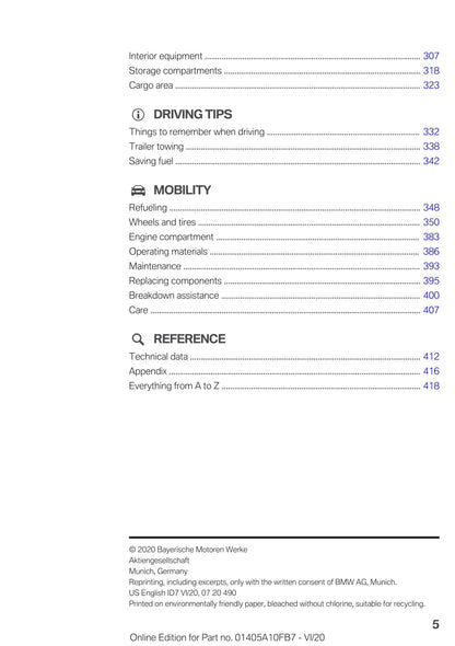 2021 BMW X5 Owner's Manual | English