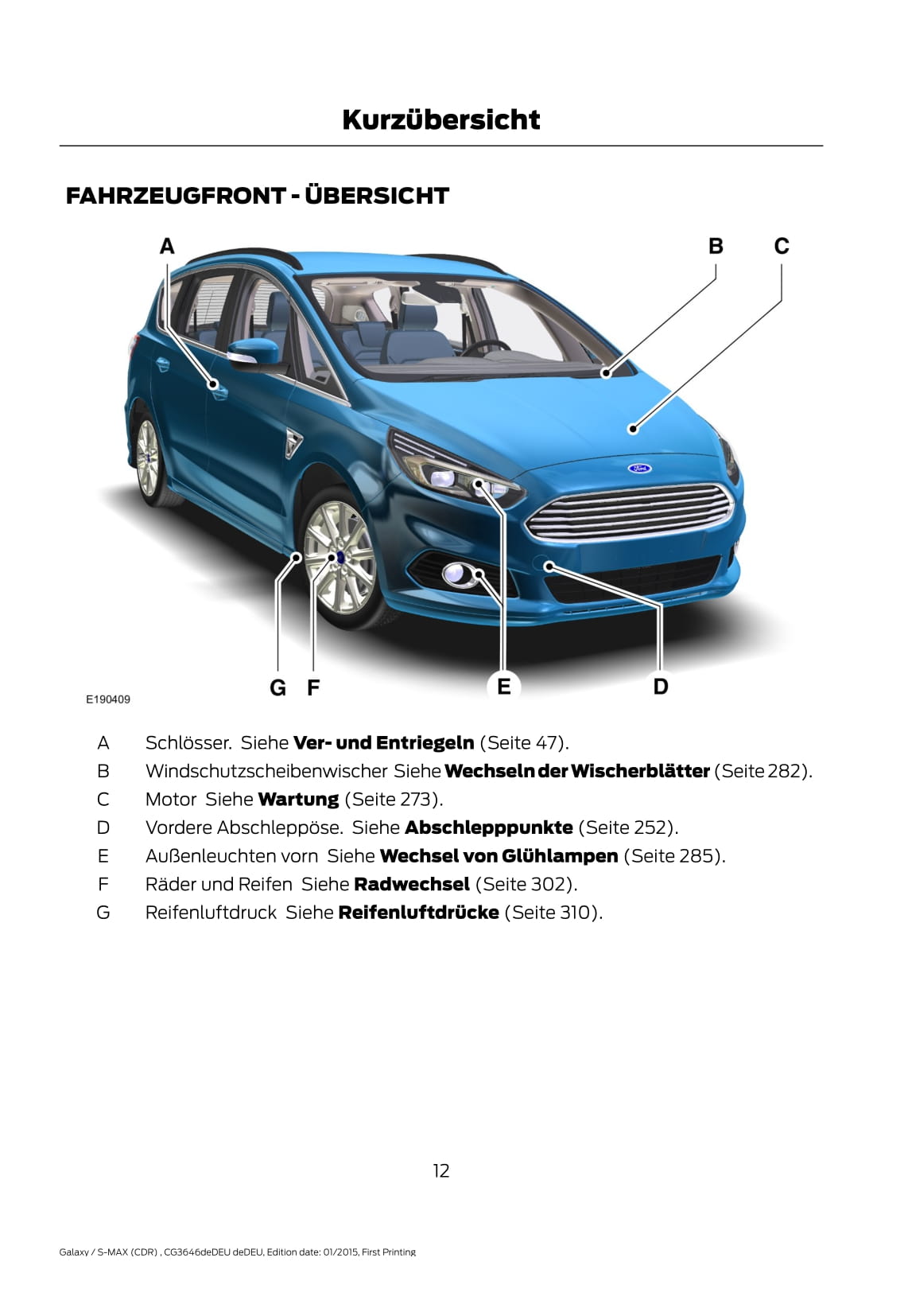 2015-2016 Ford Galaxy/S-Max Manuel du propriétaire | Allemand