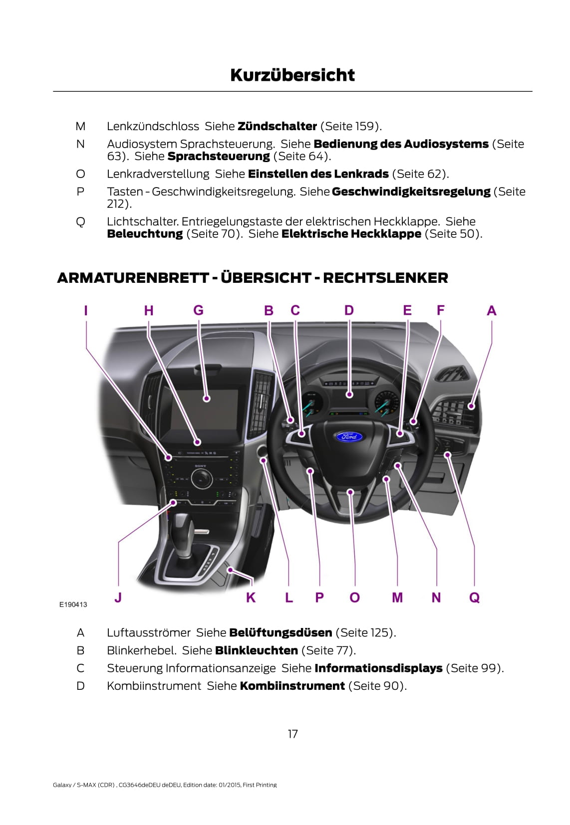 2015-2016 Ford Galaxy/S-Max Owner's Manual | German