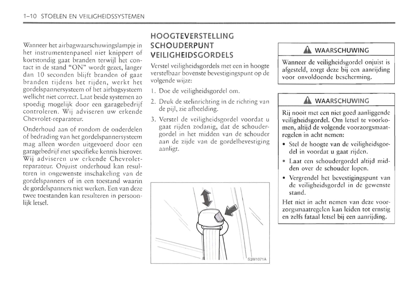 2004-2010 Chevrolet Nubira/Nubira Wagon Owner's Manual | Dutch