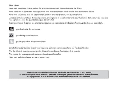 2010-2011 Fiat Grande Punto Gebruikershandleiding | Frans