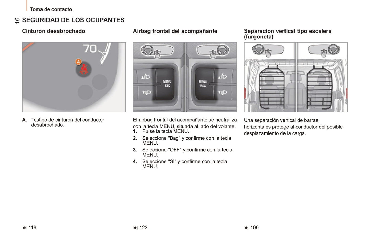 2014 Peugeot Bipper/Bipper Tepee Owner's Manual | Spanish