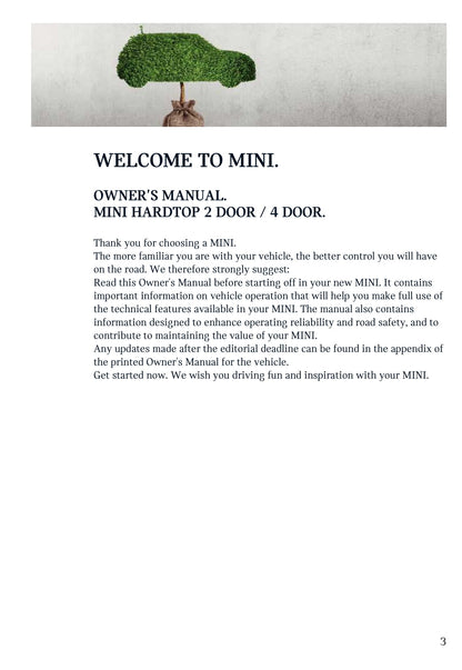 2021 Mini Hardtop Manuel du propriétaire | Anglais