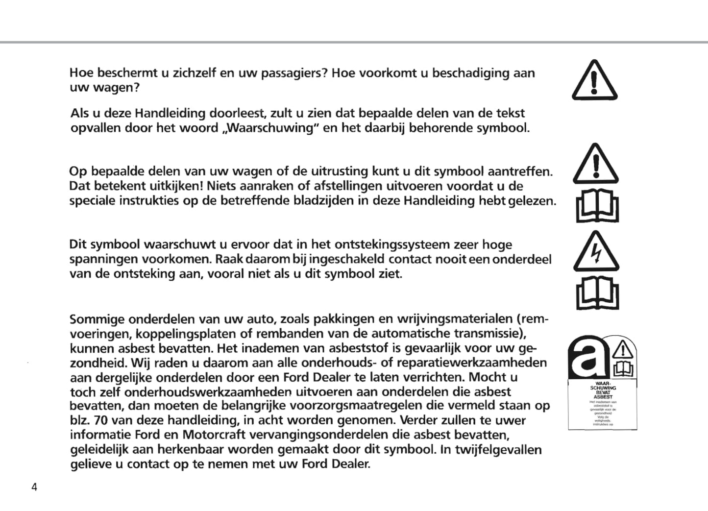 1986-1990 Ford Escort Owner's Manual | Dutch