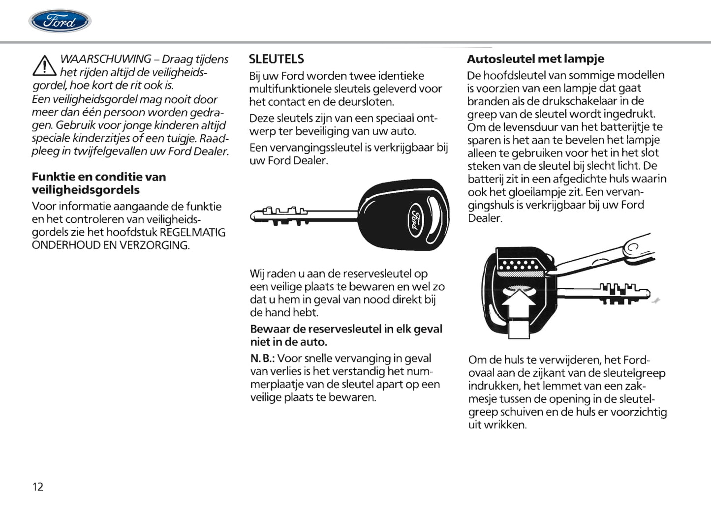 1986-1990 Ford Escort Owner's Manual | Dutch