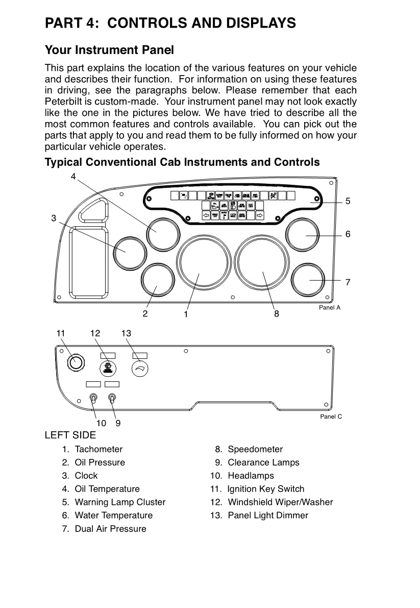 Peterbilt Operator's Owner's Manual