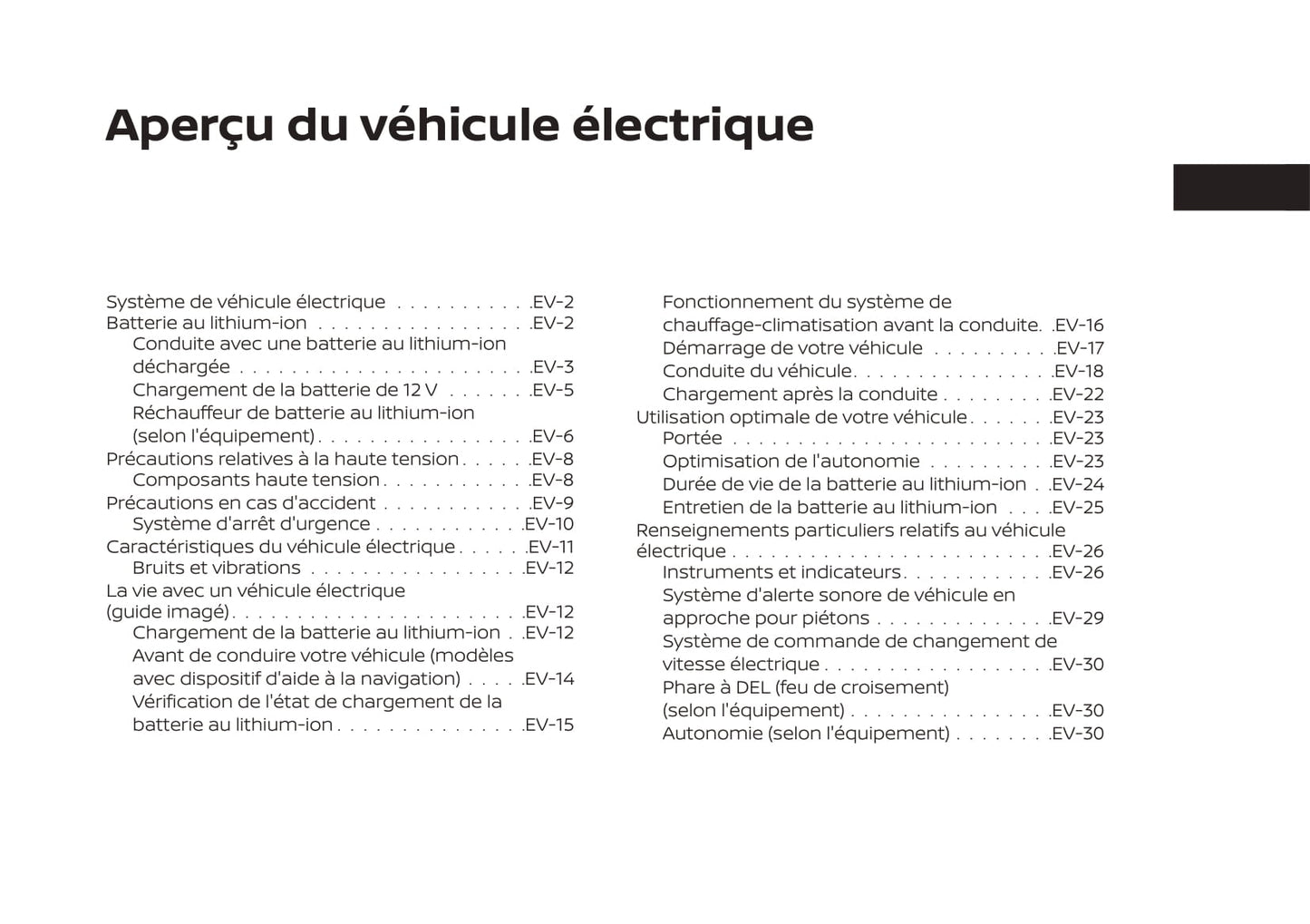 2019 Nissan Leaf Owner's Manual | French