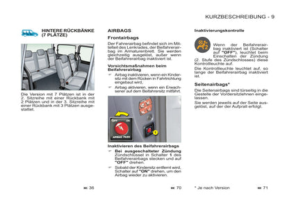 2011-2012 Peugeot Partner Origin Owner's Manual | German
