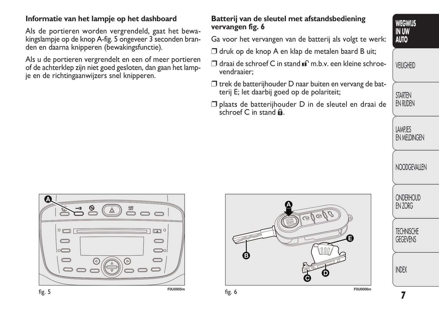 2010-2011 Fiat Punto Evo Owner's Manual | Dutch