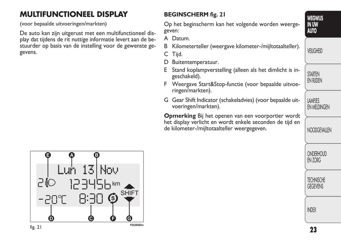 2010-2011 Fiat Punto/Punto Evo Owner's Manual | Dutch