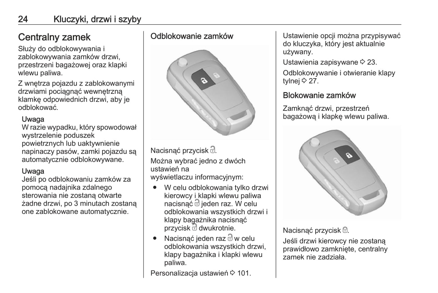 2019-2020 Opel Corsa Owner's Manual | Polish