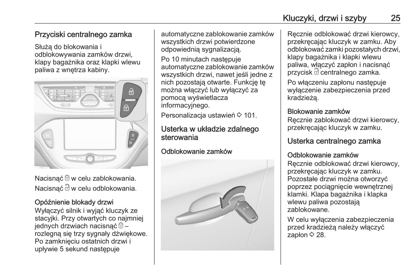 2019-2020 Opel Corsa Owner's Manual | Polish