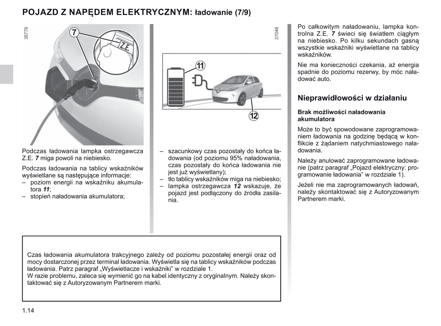 2018-2019 Renault Zoe Owner's Manual | Polish