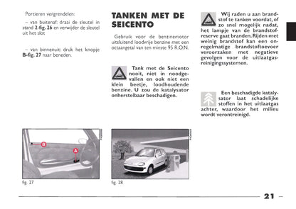 1998-2001 Fiat Seicento Manuel du propriétaire | Néerlandais