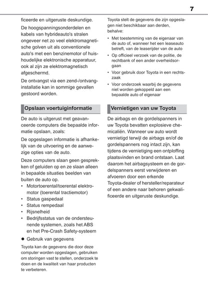 2019-2020 Toyota Corolla Manuel du propriétaire | Néerlandais