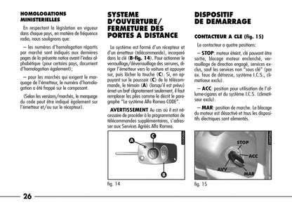 2003-2007 Alfa Romeo 166 Owner's Manual | French