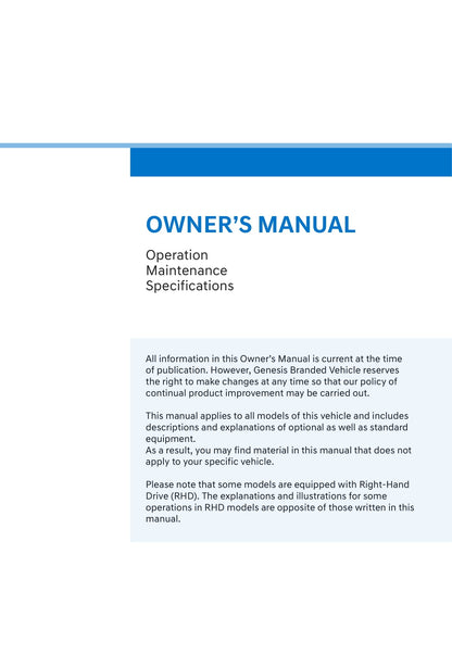 2021 Genesis G80 Owner's Manual | English