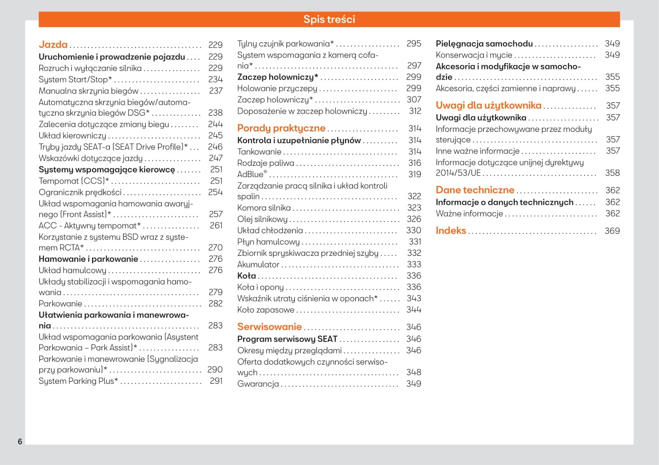 2019-2020 Seat Arona Owner's Manual | Polish