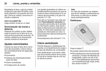 2013-2014 Opel Meriva Owner's Manual | Spanish