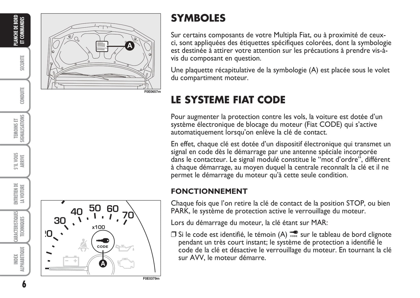 2004-2007 Fiat Multipla Manuel du propriétaire | Français