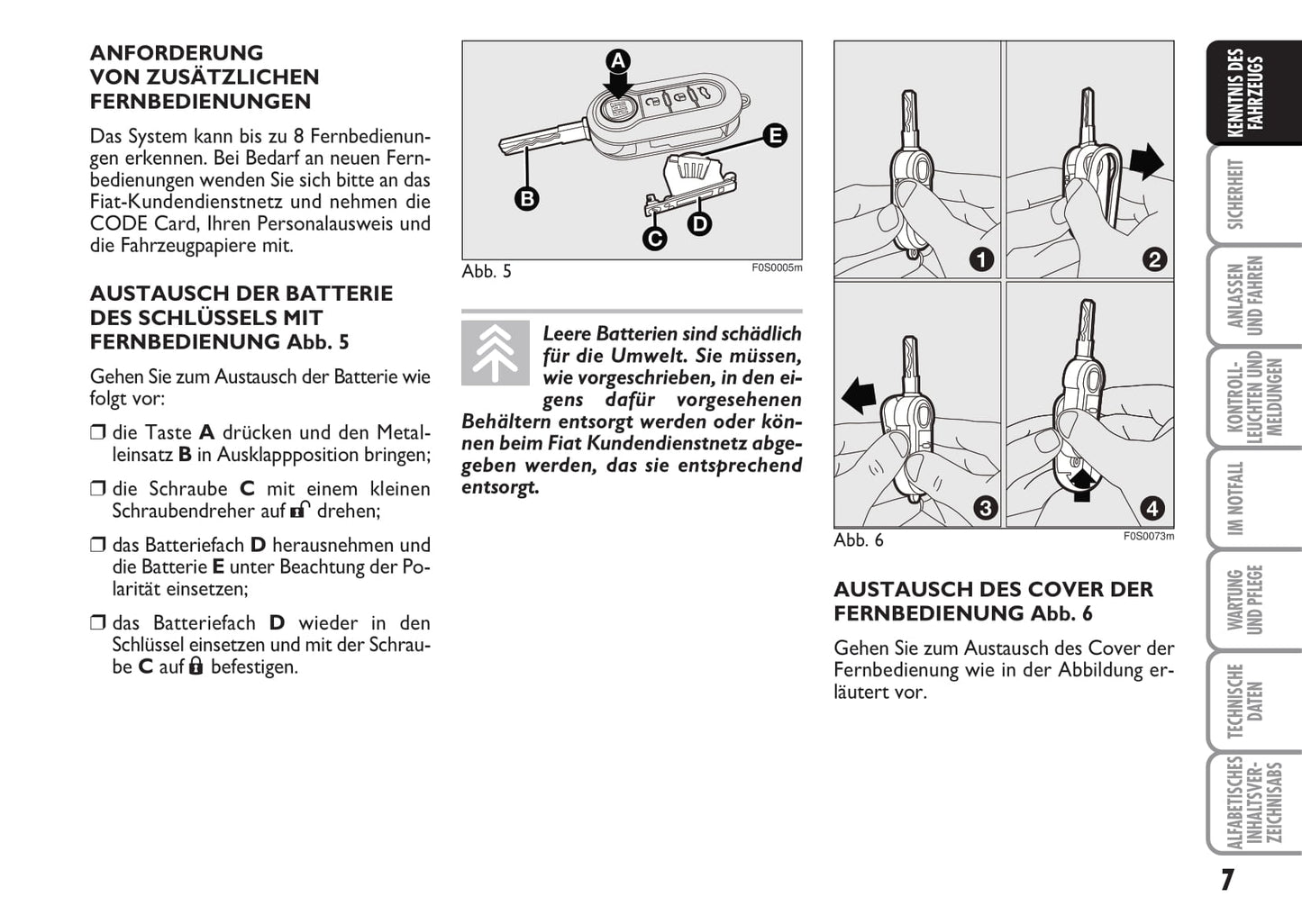 2009-2010 Fiat 500 Owner's Manual | German